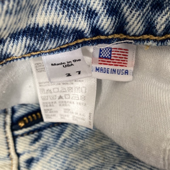 American Apparel Jeans High Waist Cuff Short Blue Acid Wash size 27 - Picture 10 of 11